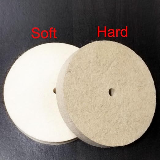 Luo ke 6'' Wool Felt Buffing Wheel - 1/2'' Arbor Hard Felt Buffing Polishing Wheels for Bench Grinder/Table Grinder