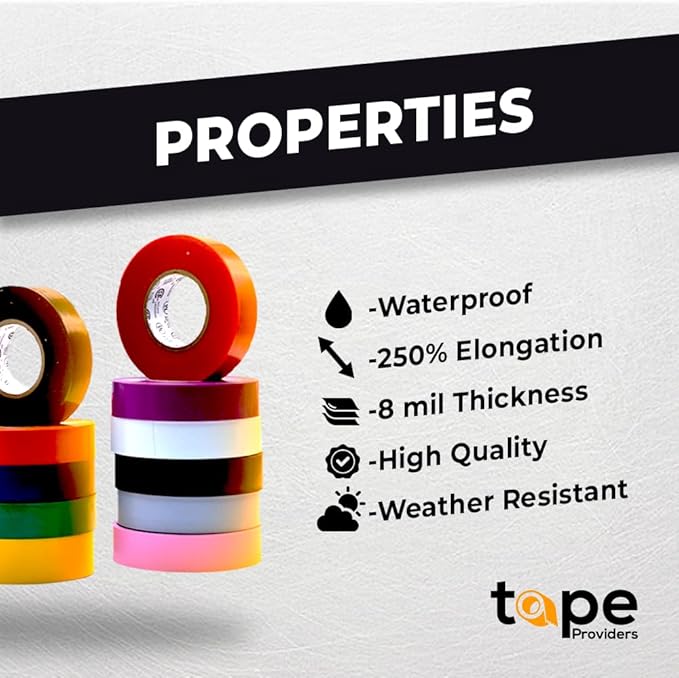 WOD ETC766 Professional Grade General Purpose Blue Electrical Tape UL/CSA Listed core. Vinyl Rubber Adhesive Electrical Tape: 3 inch X 66 ft - Use at No More Than 600V & 176F (Pack of 10)