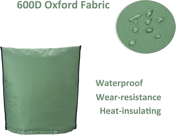Outdoor Backflow Preventer Insulation Cover，Insulated Pouch for Winter Pipe Freeze Protection Sprinkler Valves in Snow or Sun Exposure, Waterproof Sprinkler Valve System Cover (16 " W x 20 " H, Green)