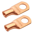 SELTERM 2pcs 6 AWG 5/16" Stud (Wide Pad) Copper Wire Lugs,Battery Lugs,Ring Terminals,Battery Cable Ends, 6 Gauge Ring Terminal Connectors,UL Heavy Duty Bare Copper Eyelets Battery Terminal Connectors