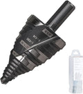 1/4 to 1-3/8 Inch Step Drill Bit Spiral Grooved Double Fluted, M2 High Speed Steel Drill bits for Hole Drilling in Stainless Steel, Copper, Aluminum, Wood, Plastic
