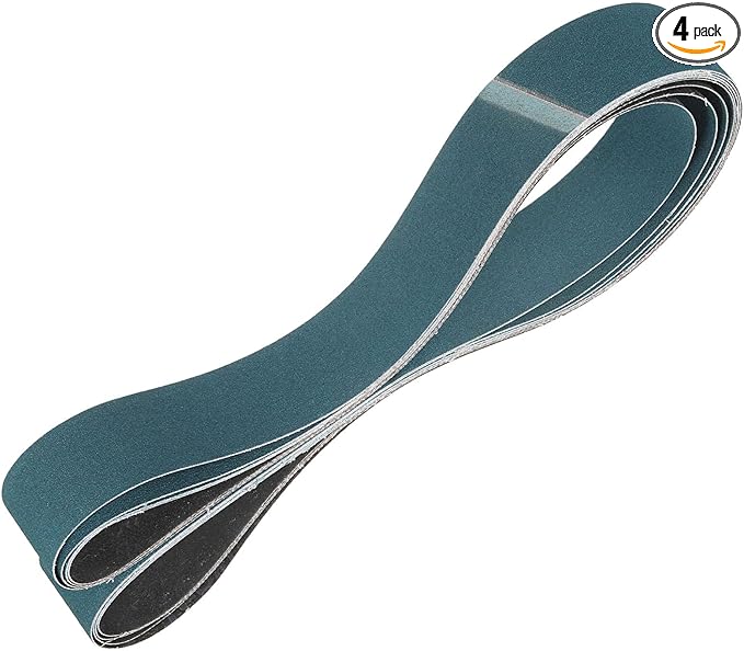 HARFINGTON 3 x 79 Inch Sanding Belts, 4 Pcs 120 Grit Zirconia Abrasive Belt Sander File Belt for Woodworking, Metal Polishing, Knife Sharpener