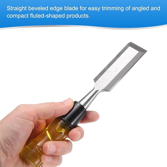 HARFINGTON Wood Chisel 1" CRV Steel Beveled Edge Blade PVC High Impact Handle Woodworking Hand Tools with Caps for Carving Furniture Making Carpentry Tools