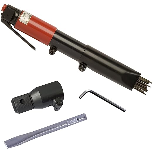 CS Unitec | 199.3120 | 2B Needle Scaler and Chisel Scaler Combination Kit. Inline-Grip, Air-Powered, 19 Needles, 5.75 Lbs, 90 CFM – Made in England