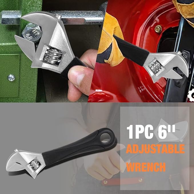 DNA MOTORING 17pcs Daily Repair Toolbox, Home Tool Kit w/Hammer, Wrench Pliers, Screwdriver, Basics Household Tool Kit, Yellow, TOOLS-00028