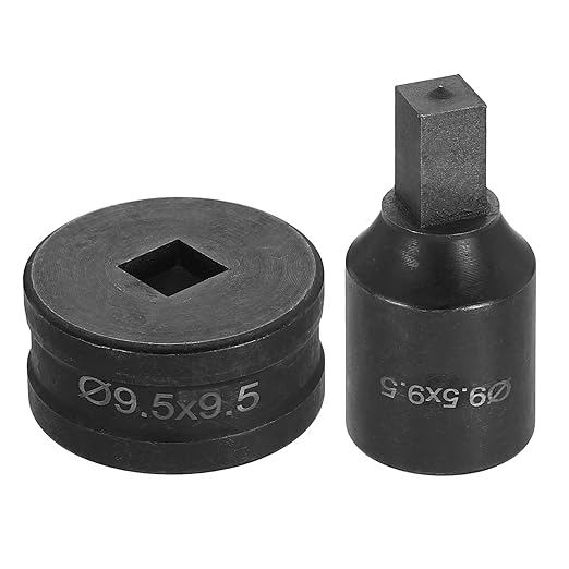 HARFINGTON Hydraulic Hole Punch Die 9.5x9.5mm Square Hole 40Cr Steel Electric Punching Kit for CH70 Electric Punching Machine, Black