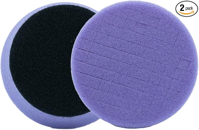 3D 3.5” Light Purple Foam Cutting Pad – High-Performance Spider-Cut Buffing Pad for Fast Paint Defect Removal | DA & Rotary Compatible | Durable Foam Tech - 2 Pack