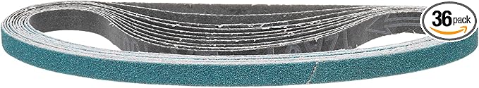 1/2 x 18 Inch Sanding Belt, 36 Pcs 120 Grit Zirconia Knife Sharpener Belts Work Sharpening for Belt Sander Knife Carving Tool Metal Working