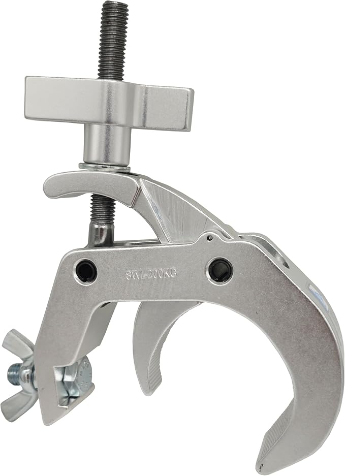 Stage Light Clamp 1.88-3.14Inch Heavy Duty 440lb Truss Hook Quick Rig Aluminum lighting C-Clamp Fit OD 48-80mm of Pipes for DJ Projector Par Spot Lights Moving Head