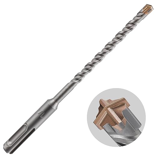 5pcs 1/4" X 6"-4" Cross-Type Double Thread Carbide Drill Bits for Concrete, Brick, Stone, Hammer Drill