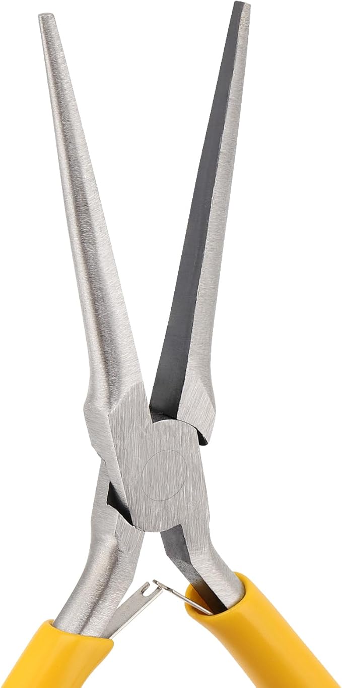 SEUNMUK 10 Pack 6 Inch Long Needle Nose Pliers Set, Precision Long Nose Pliers with Comfort Grip Handles, Extra Long Needle Nose Pliers for Jewelry Making, Bending Wire and Small Object Gripping