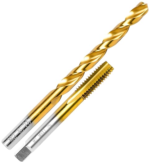 M8x1.25 Tap and 6.75mm Drill Bit Kit, M2 HSS Metric Drill and Tap Set, Combination of Drill and Tap Kit for Metal