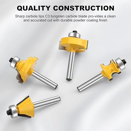 Router Bit Set of 40 Pieces Router bits 1/4 Inch Shank 40pcs Expert Router Bit Kit C3 Alloy Blade Router bits for Precision Carving and Versatile Applications