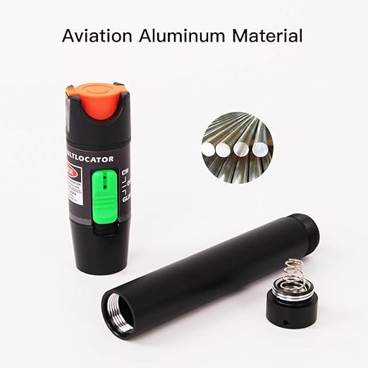 Visual Fault Locator 30KM, VFL Fiber Optic Tester Kit Include Single Mode 9/125um FC Male to LC Female Adapter, Fiber Light Pen for Network Cable Test