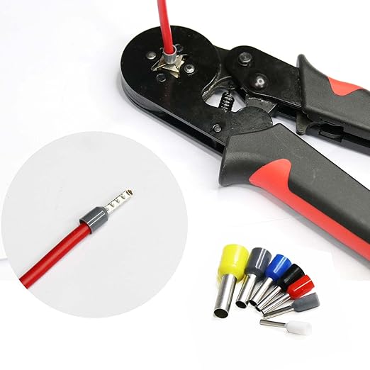 Fidioto Ferrule Crimping Tool Kit, One AWG23-7 Self-Adjustable Ratchet Wire Crimping Tool with 1900PCS Wire Terminals Crimping Connectors Wire End Ferrules
