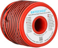 BNTECHGO 18 Gauge Flexible 2 Conductor Parallel Silicone Wire Spool Red Black High Resistant 200 deg C 600V for Single Color LED Strip Extension Cable Cord,Model,50ft Stranded Tinned Copper Wire