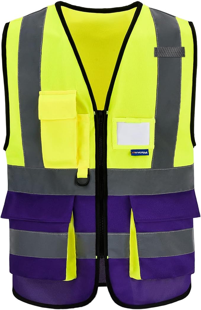 A-SAFETY yellow purple Construction Vest for men Yellow&Purple Color Mixed XXL