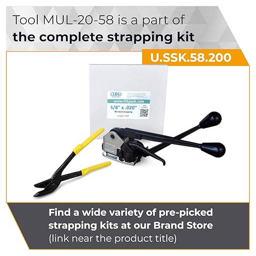 IDL Packaging Teknika MUL-20-58 Heavy Duty Sealless Combination Tool for High Tensile Steel Strapping, 5/8" Strap Width