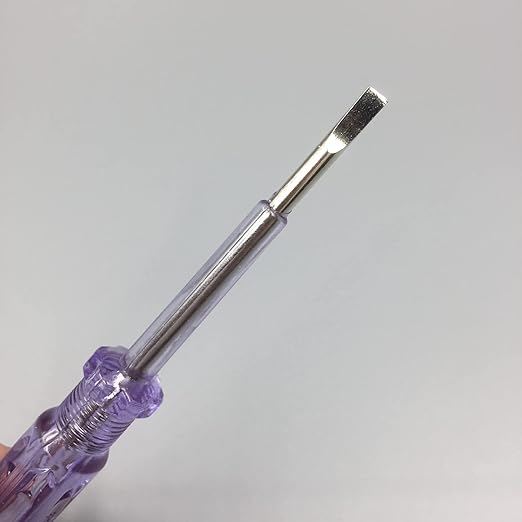 Fielect 3pcs Voltage Tester Voltage Detector Pen Circuit Tester Tool Steel Batch Slotted Test Pencil JRDB-168 AC/DC 100-500V Clear