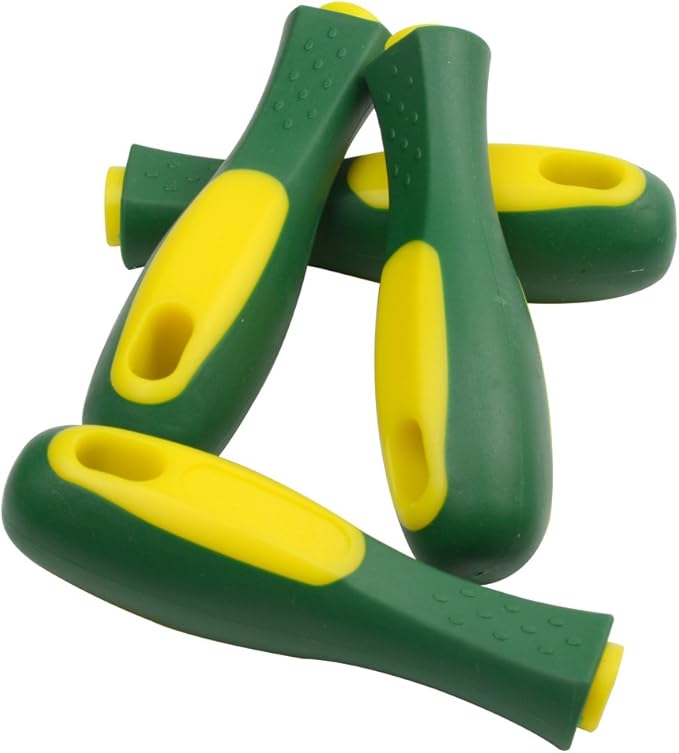 ASNOMY Ergonomic Rubber File Handle for File or Mills, Round Hole and Rectangular hole, 4-1/3" Length (4 pack)