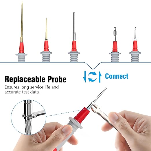Multimeter Test Leads Kit,25PCS Current Probes with Replaceable Alligator Clips,Precision Sharp Probe,Test Hook,Test Tweezer,Wire Piercing Test Probe for Digital Electrical Multimeter Testing