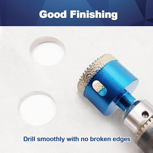 Dry Diamond Core Drill Bit,BRSCHNITT 3 Inch 75mm Diamond Hole Saw Core Drill Bit with Triangle Shank for Porcelain Tile Ceramic Stone Granite Marble（2pcs）