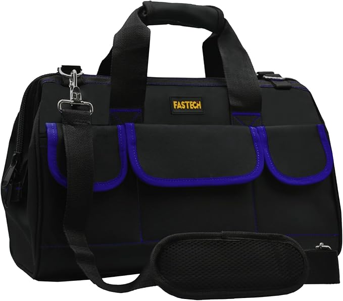 18 Inch Tool Bag,Waterproof Wide Mouth Tool Kit Heavy Duty Tool Bag Organizer, Tool Storage Package For Men/Women (18IN Blue)