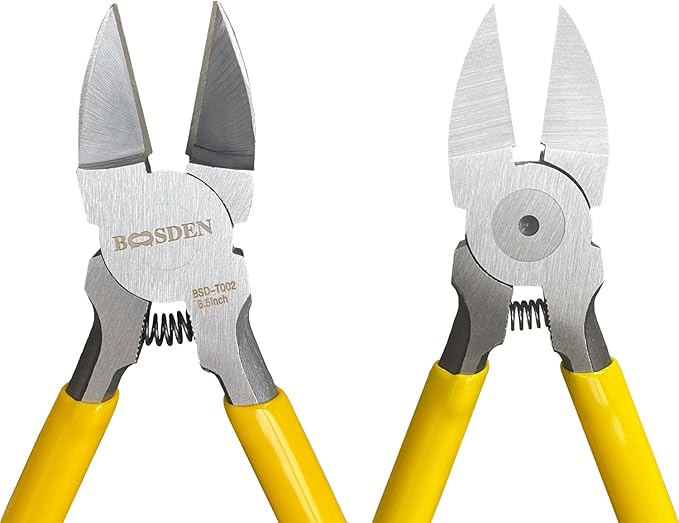 Wire Cutters6.5 inch, 2 Pack, Flush Cutters,BOOSDEN Spring Loaded Cutting Pliers,Side Cutters