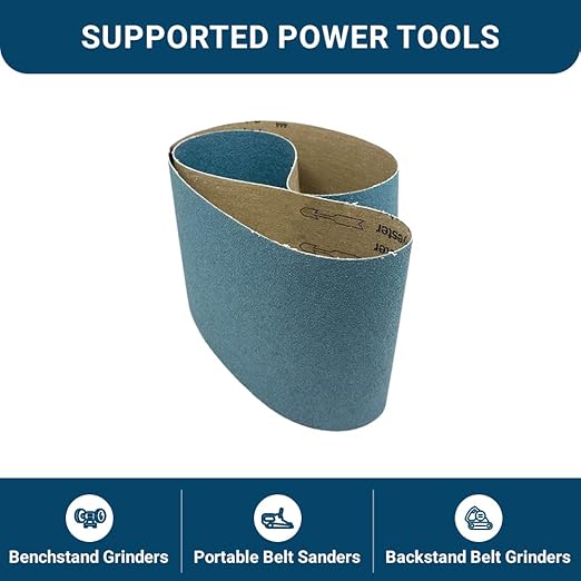 Benchmark Abrasives 6 x 48 Inch Sanding Belts with Zirconia Grains, Sand Paper for Metal Grinding, Sanding, Knife Polishing, Surface Blending Belt Sander Paper Belt for Woodworking (2 Pack), 36 Grit