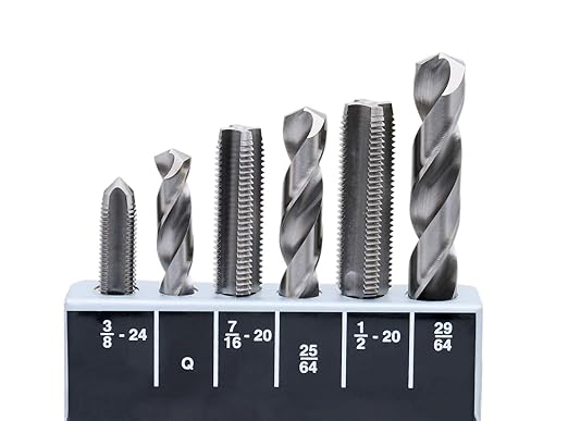 Accusize Industrial Tools U.N.F. 18 Pc H.S.S. Tap and Drill Set, 0001-0050