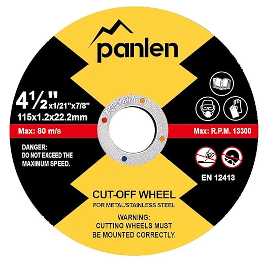 Cut Off Wheels 100 Pack 4 1/2 inch Thin Metal & Stainless Steel Cutting Discs, 4.5" Value-Durable Cut-Off Blades for Angle Grinder