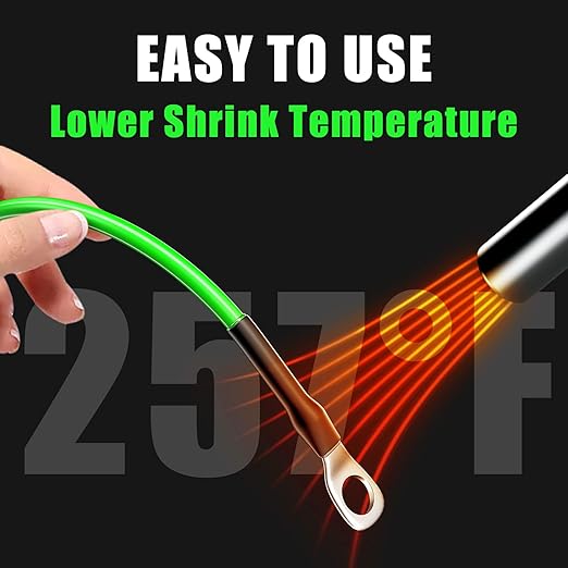 ELECFUN Waterproof Heat Shrink Tubing Kit 400 pcs, 3:1 Dual Wall Tube - Adhesive Lined Heatshrink for Wires - Marine Grade and Industrial Shrinkable Wiring Wrap Fully Insulation Black, 7 Sizes