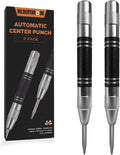 Automatic Center Punch 5 Inch Spring Loaded Center Punch Adjustable Tension Punch Tool for Metal Wood Glass Plastic 2 Pack