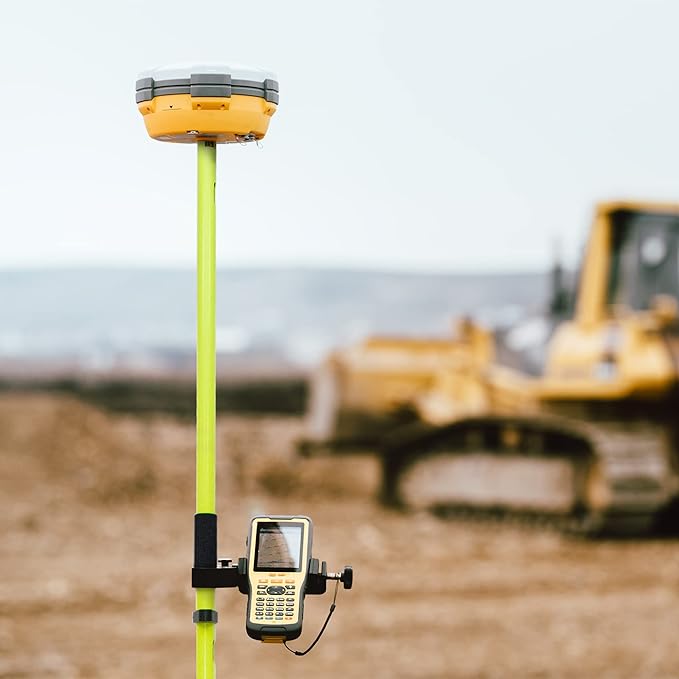 AdirPro Aluminum GPS Rover Rod – 2m 2-Piece Design GPS Pole for Land Surveying & Engineering – RTK GPS/GNSS Accessory – Includes Level Vial & Carrying Case (Fluorescent Yellow)