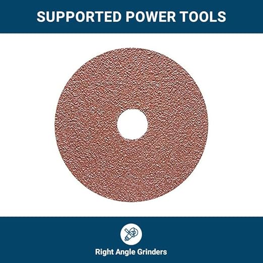 Benchmark Abrasives 4 1/2 Inch Sanding Discs Aluminum Oxide Resin Fiber Grinding Disc for Grinding, Stripping on Wood, Fiberglass, Metal, 7/8" Arbor Angle Grinder Sanding Disc, 25 Pack - 50 Grit