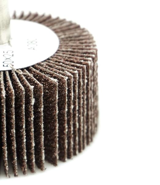 Benchmark Abrasives 2" x 1" Aluminum Oxide Flap Wheel with 1/4" Shank Mounted, Perfect for Woodworking Grinding Polishing Rust Paint Removal (10 Pack) - 60 Grit