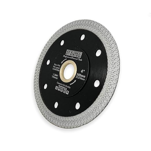 DT-DIATOOL Diamond Tile Blade 4 Inch 2pcs Diamond Turbo X Mesh Rim Segement Circular Saw Blade for Procelain Ceramic Stoneware Marble Granite Fits 5/8"-7/8" Arbor