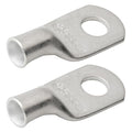 SELTERM 2pcs 8 AWG 1/4" Stud Tinned Copper Wire Lugs, Battery Lugs, Ring Terminals, Battery Cable Ends, 8 Gauge Ring Terminal Connectors, UL Marine Grade Electrical Battery Terminal Connectors