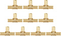 1/2" PEX Tee Brass Pipe Fitting (10Pack) - Anti-Corrosion, Lead-Free, 5 Year Warranty, Multiple Certifications, Easy Installation for Plumbing Repairs and Home DIY