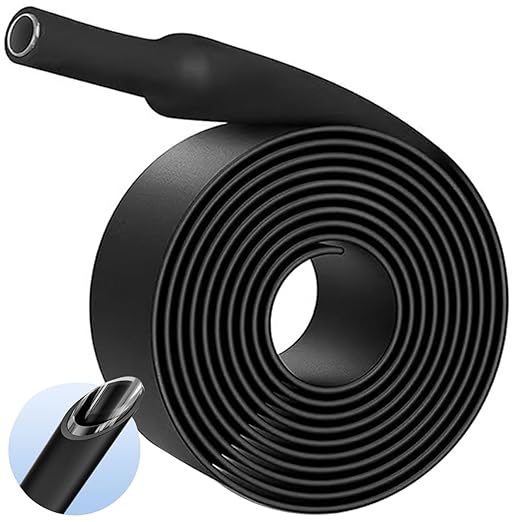 TKDMR 5 Ft 1" Heat Shrink Tubing - 3:1 Ratio Marine Grade Heat Shrink,Wire Cable Adhesive Lined Tube Insulation Seal Against Moisture Corrosion and Air Leakage.Black
