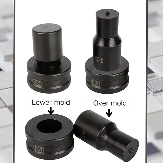 8-Piece Hydraulic Straight-line Hole Punch Die Set - Compatible with CH-70 Machine, Metal Punching Dies for Steel Sheet, Copper Plate, Aluminum Plate (8-Piece Straight-line Hole Punch Die Set)