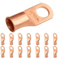 SELTERM 15pcs 2/0 AWG 1/2" Stud - UL Heavy Duty Battery Terminal Connectors, Bare Copper Battery Cable Lugs, 00 Gauge Wire Connectors, Electrical Battery Cable Ends, Ring Terminals Copper Lugs