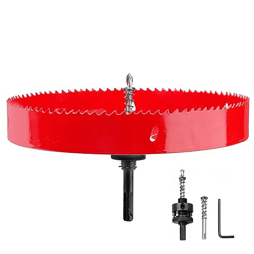 9.45 inch / 240mm Hole Saw with SDS Plus Arbor and Hex Shank Arbor,HSS Bi-Metal Hole Drilling Cutter for Wood Boards Plastic and Thin Metal (9.45 inch / 240mm)