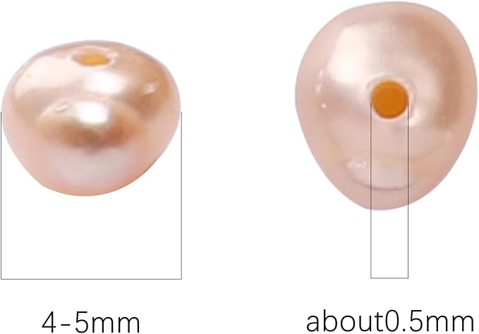Natural Pearl Beads Potato 4-5mm Pink Freshwater Cultured Loose Gemstone Beads for DIY Jewelry Making 13.8''/Strand HQ