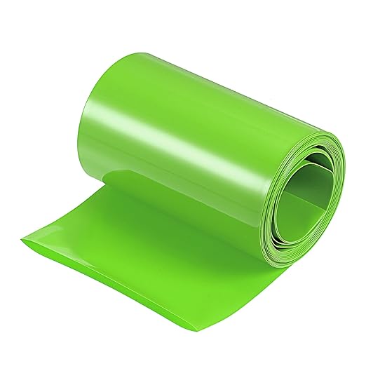 MECCANIXITY Battery Wrap PVC Heat Shrink Tubing 48mm Dia 75mm Flat 10 Feet(3meters) Light Green Good Insulation for Battery Pack