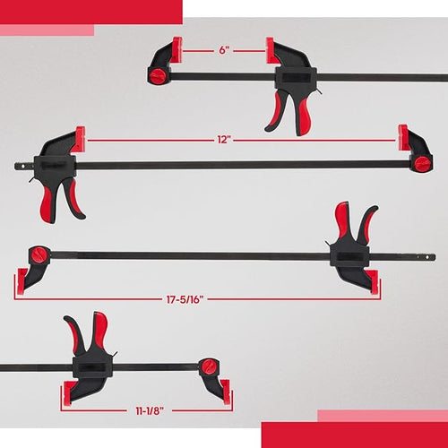 24-inches Bar Clamps for Woodworking 2-Pack, Quick-Release Wood Clamps,150LB Load Limit with Built-in Ruler, for DIY Projects & Cabinet Installation