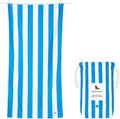 Dock & Bay Beach Towel - Quick Dry, Sand Free - Compact, Lightweight - 100% Recycled - Includes Bag - Cabana - Blue - Extra Large (200x90cm, 78x35)