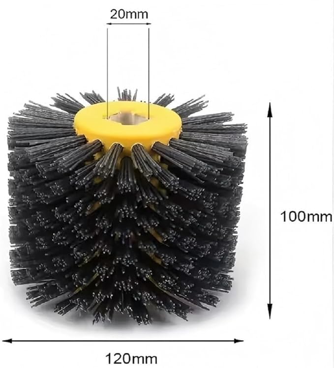 SIGNI Abrasive Nylon Drawing Wheel Drum Burnishing Polishing Brush for Wooden Furniture Floor Polishing 120X100mm 80 Grit 1pack