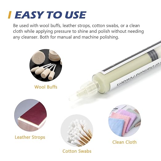 SCOTTCHEN Diamond Polishing Paste,3,000 Grit 3-6 Microns Lapping Compound with 50% Concentration of Diamond Powders for Jewelry, Metal, Ring, Glass, Coin,etc.-5 Gram