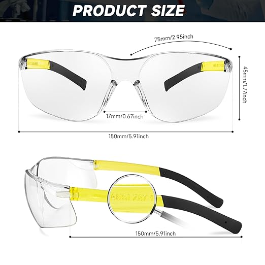 30 Pack Clear Safety Glasses with ANSI Z87.1 Scratch Resistant Eyewear for Women Man Lab Goggles Eye Protection